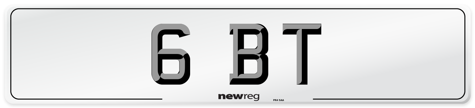 6 BT Number Plate from New Reg
